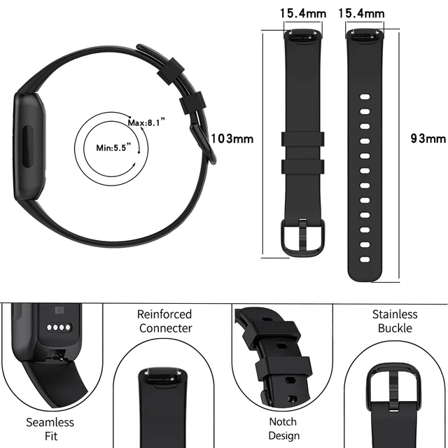 Alt view image 2 of 7 - Compatible with Fitbit Inspire 3 Bands, Replacement Soft Silicone Watch Straps Soft Wristband for Fitbit Inspire 3 Fitness Tracker Women&Men