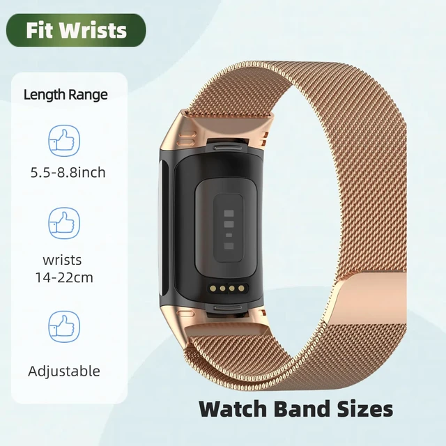Alt view image 3 of 6 - Bands with Case Compatible for Fitbit Charge 6/5, Metal Adjustable Braided Strap with Magnetic Clasp, Stainless Steel Mesh Loop TPU Bumper Cover for Men Women