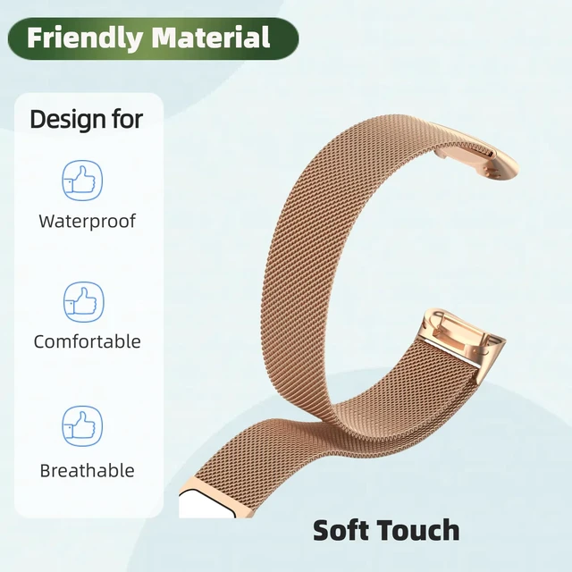 Alt view image 4 of 6 - Bands with Case Compatible for Fitbit Charge 6/5, Metal Adjustable Braided Strap with Magnetic Clasp, Stainless Steel Mesh Loop TPU Bumper Cover for Men Women