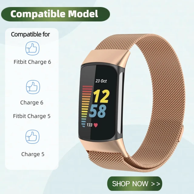 Alt view image 2 of 6 - Bands with Case Compatible for Fitbit Charge 6/5, Metal Adjustable Braided Strap with Magnetic Clasp, Stainless Steel Mesh Loop TPU Bumper Cover for Men Women