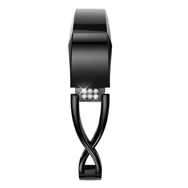 Alt view image 4 of 7 - for Fitbit Alta HR and Alta Bands Small Large, Jewelry Metal Replacement Band Accessory Strap Bracelet Bangle Wristband Rose Gold Silver Gold Black