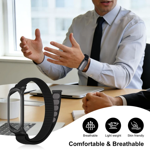 Alt view image 5 of 7 - Nylon Wristband + PC Frame Compatible with Plaud NotePin & NotePin S AI Voice Recorder Strap, Upgraded Soft Replacement Band Case for PlaidNote Pin Accessories Women Men
