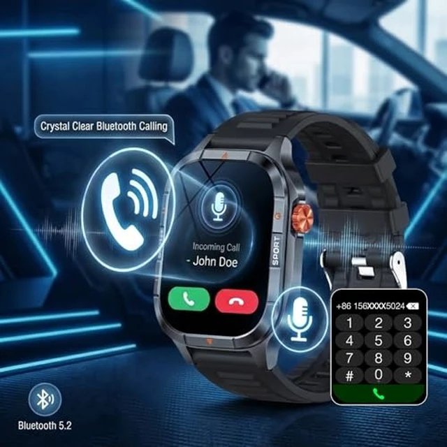Alt view image 7 of 7 - Smart Watch for Men, 30 Day Battery 2.01in AMOLED Ultra-Clear Screen Smartwatch, IP68 Waterproof 100+ Exercise Modes Answer/Make Call,Sleep/Running Coach Fitness Tracker for Android/iOS