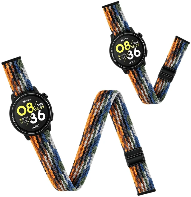 Main image of 2 Pack Ankle & Arm Compatible with COROS Pace 4/3/Pace Pro Strap Band Stretchy Nylon Magnetic Clasp Watch Band Quick Release, For COROS Apex 2 Pro/Pro/4 42mm/46mm for Men Women length 22-38CM
