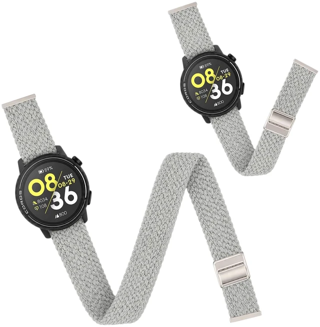 Main image of 2 Pack Ankle & Arm Compatible with COROS Pace 4/3/Pace Pro Strap Band Stretchy Nylon Magnetic Clasp Watch Band Quick Release, For COROS Apex 2 Pro/Pro/4 42mm/46mm for Men Women length 22-38CM
