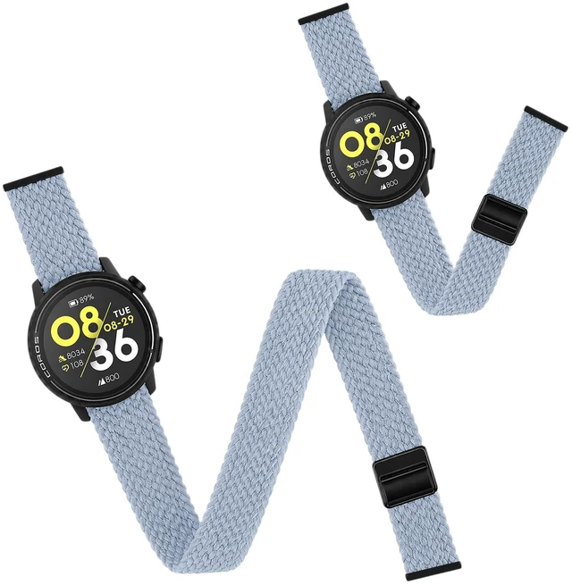 Main image of 2 Pack Ankle & Arm Compatible with COROS Pace 4/3/Pace Pro Strap Band Stretchy Nylon Magnetic Clasp Watch Band Quick Release, For COROS Apex 2 Pro/Pro/4 42mm/46mm for Men Women length 22-38CM