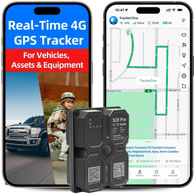 Main image of GPS Tracker for Vehicles - Real-Time Tracking Device for Cars, Up to 60 Days of Battery Life, Magnetic & Waterproof Hidden Tracker Device, 180-Day Location Tracking (Subscription Required)