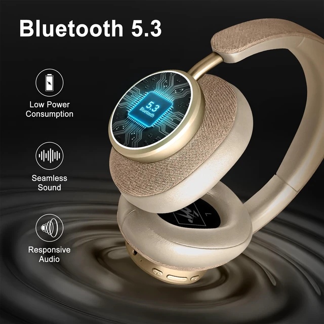 Alt view image 6 of 7 - LEXXON PRO Over Ear Headphones Wireless Bluetooth 5.3 Ultra Soft Comfort Cushion Headset with Mic, 12H Playtime, FM Radio, Micro SD TF Card, Swivel Design, Voice Assistant