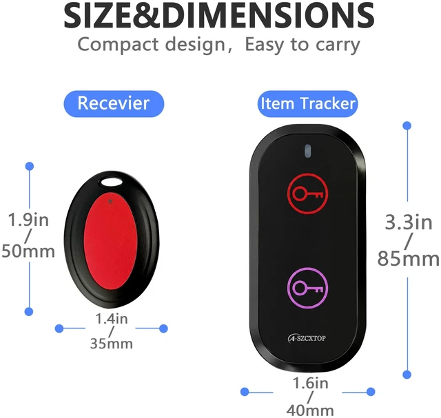 Alt view image 4 of 6 - Key Finder RF Wireless Remote Locator No App Required 131FT Working Range Ultra-Long Battery Life 80dB Silicone Buttons
