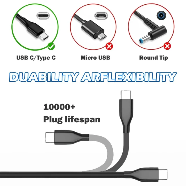 Alt view image 2 of 6 - 65W 45W USB C Laptop Charger for LG Gram 14 15 16 17 Series 17Z90P 16Z90P Compatible with LG Gram 15Z90P 14Z90P 16Z90Q 14Z90Q 16T90P 16T90Q 17Z95P 17Z90Q 17Z90R 17Z90S 14Z90R 15Z90Q 15Z90R 16Z90R 20V