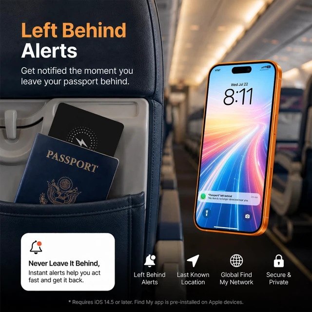 Alt view image 6 of 7 - Wallet Tracker Card 3 Pack, Works with Apple Find My (iOS Only), Rechargeable Bluetooth Anti-Loss Item Locator for Wallet, Passport, Luggage, Bags and Personal Items