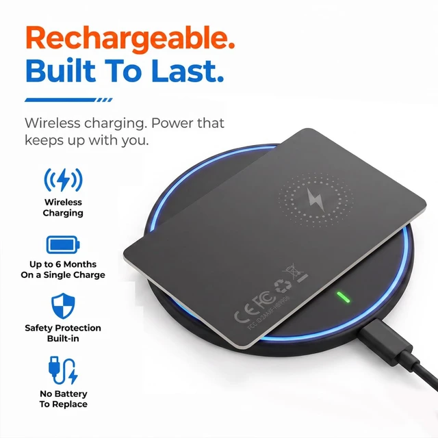 Alt view image 7 of 7 - Wallet Tracker Card 3 Pack, Works with Apple Find My (iOS Only), Rechargeable Bluetooth Anti-Loss Item Locator for Wallet, Passport, Luggage, Bags and Personal Items