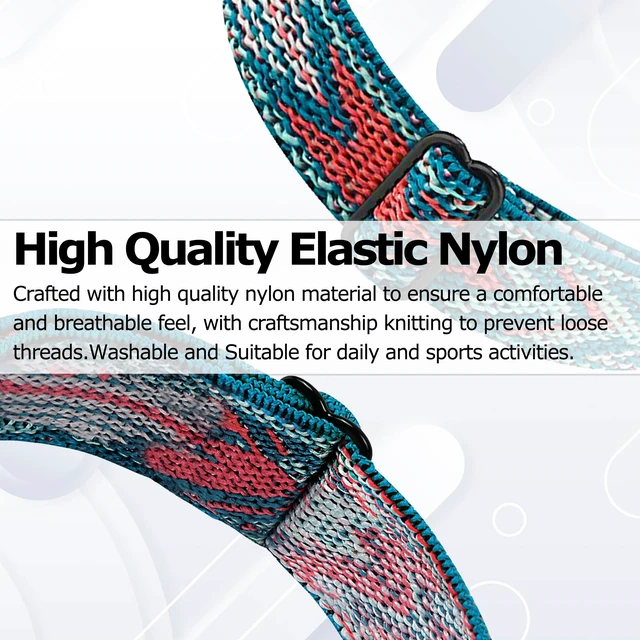 Alt view image 3 of 7 - Elastic Band Compatible for Google Fitbit Air, Nylon Sport Watch Strap, Breathable Soft Braided Replacement Wristband, Easy Install Size Adjustable