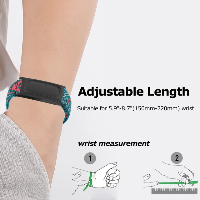 Alt view image 5 of 7 - Elastic Band Compatible for Google Fitbit Air, Nylon Sport Watch Strap, Breathable Soft Braided Replacement Wristband, Easy Install Size Adjustable