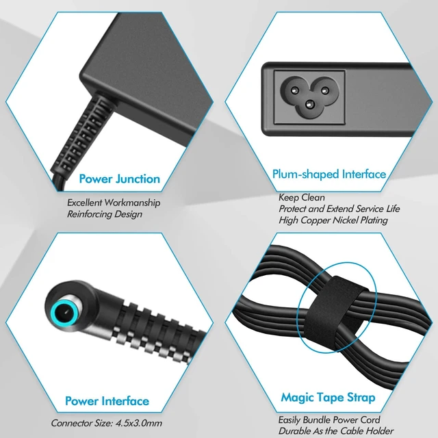 Alt view image 6 of 7 - 150W AC Charger for HP ZBook 15 15u 15v G3 G4 G5 G6 ZBook Studio 15 G3 G4 G5 G6 OMEN x by HP 15 17 Create G7 Victus 16 Fury 15 17 G7 G8 ADP-150XB B 917677-003 Laptop Power Adapter Cord