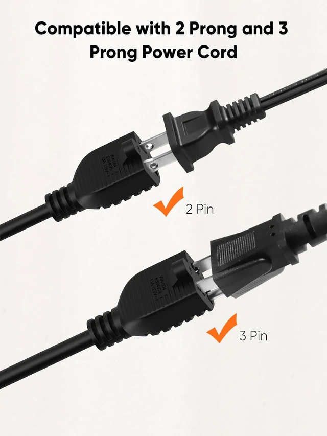 Alt view image 3 of 7 - 5-Pack 1 Feet Power Extension Cord,16 AWG Angle Power Cord Computer Power Extension Cord,UL Listed,NEMA 5-15R to NEMA 5-15P Short Power Extension Cable,125V / 13A,0.3m,Black
