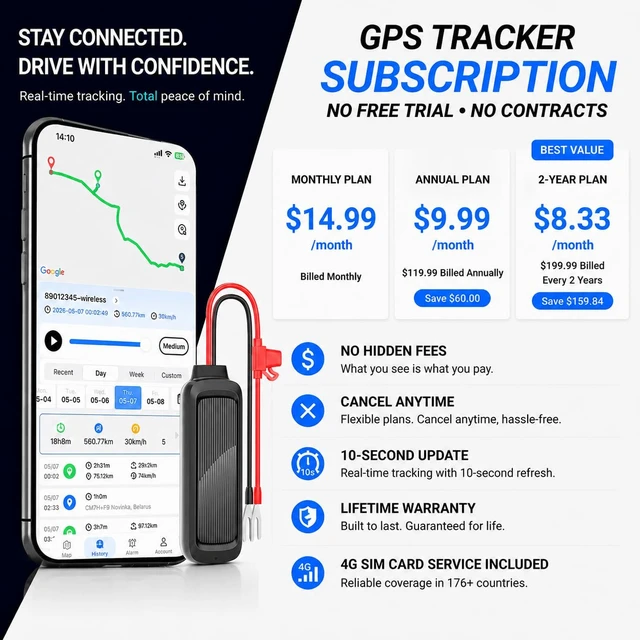 Alt view image 4 of 7 - Wired GPS Tracker for Vehicles, Real-Time Hidden Tracking Device for Cars Easy Installation Subscription Required Smart Safety Alerts Geofence Alerts Historical Routes Uninterrupted Tracking