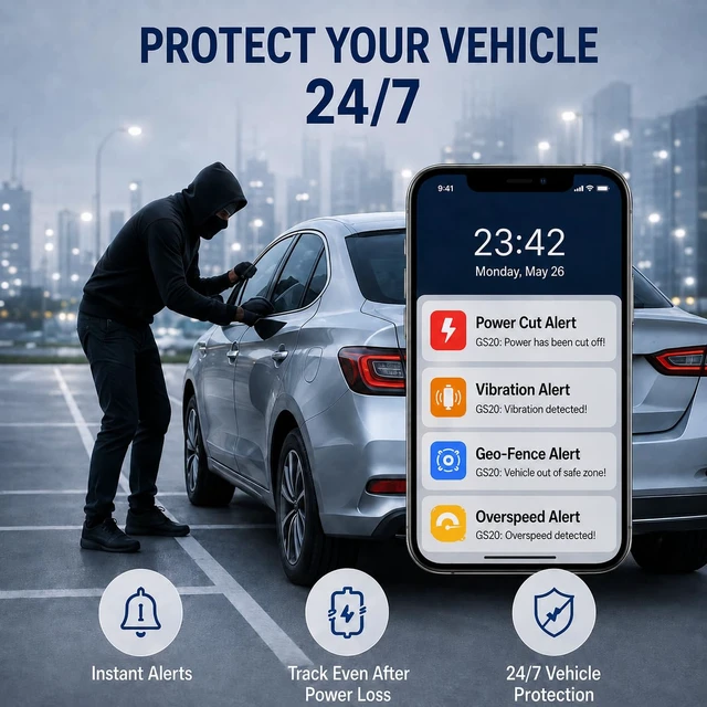Alt view image 6 of 7 - Wired GPS Tracker for Vehicles, Real-Time Hidden Tracking Device for Cars Easy Installation Subscription Required Smart Safety Alerts Geofence Alerts Historical Routes Uninterrupted Tracking