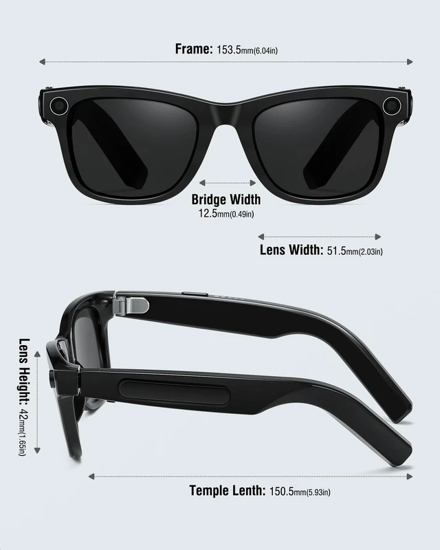 Alt view image 3 of 7 - AI Smart Sunglasses with 4K HD 8MP Camera AI Assistant Translation Bluetooth Glasses for Women Men AG01