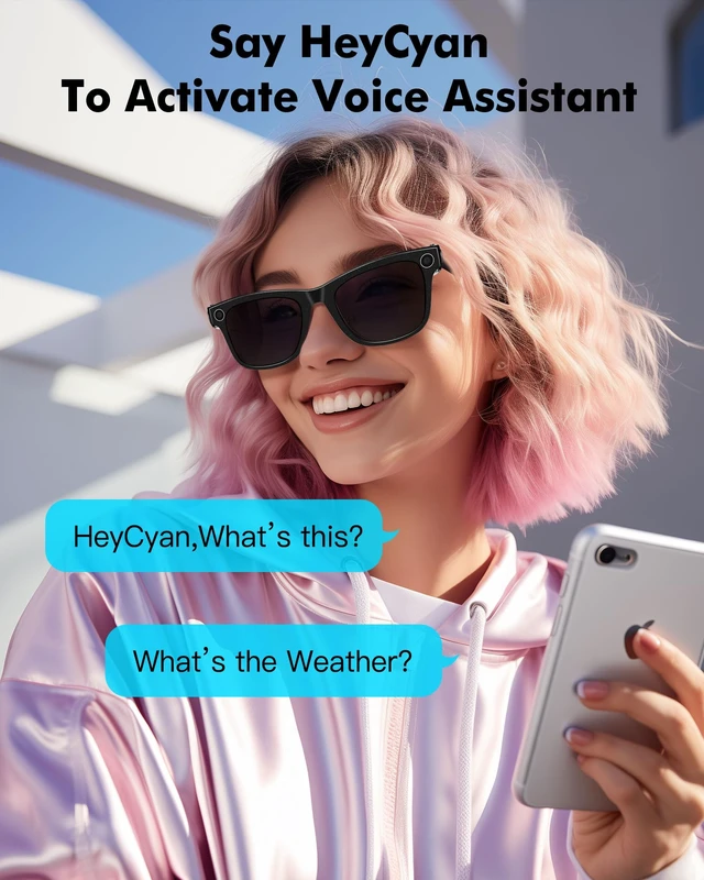 Alt view image 5 of 7 - AI Smart Sunglasses with 4K HD 8MP Camera AI Assistant Translation Bluetooth Glasses for Women Men AG01