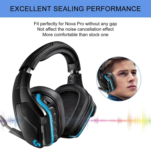 Alt view image 6 of 7 - Replacement Ear Pads for G933, Ear Cushions Compatible with Logitech G231, G433,G432, G533, G633, G635, G933, G935 Headphones, Premium Protein Leather Softer Memory Foam (Leather)