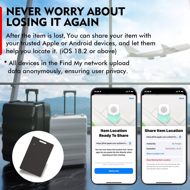 Alt view image 7 of 7 - Wallet Tracker Card, iOS Only Bluetooth Tracker Card with Find My app, Rechargeable Smart Wallet Finder GPS Tracker, Keys Finder and Item Locator for Keys, Bags, Passports