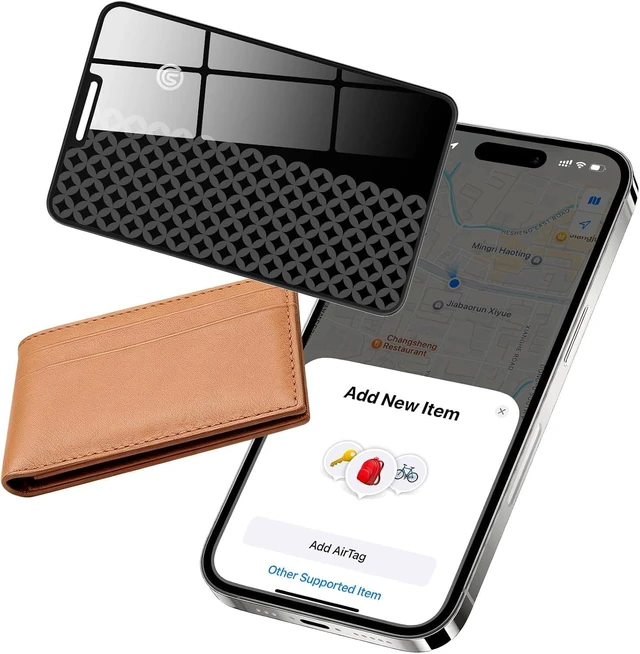Main image of Compatible with AirTag Wallet Tracker, Smart Card Finder, Apple MFi Compatible (iOS Only), App Controlled Anti Loss GPS Tracker, IP68 Waterproof, Item Locator for Luggage Tags, Purses