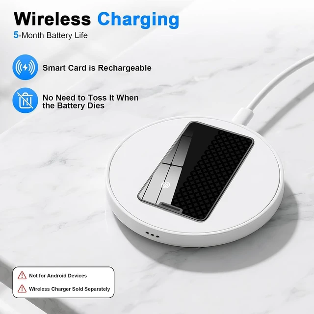 Alt view image 5 of 7 - Compatible with AirTag Wallet Tracker, Smart Card Finder, Apple MFi Compatible (iOS Only), App Controlled Anti Loss GPS Tracker, IP68 Waterproof, Item Locator for Luggage Tags, Purses