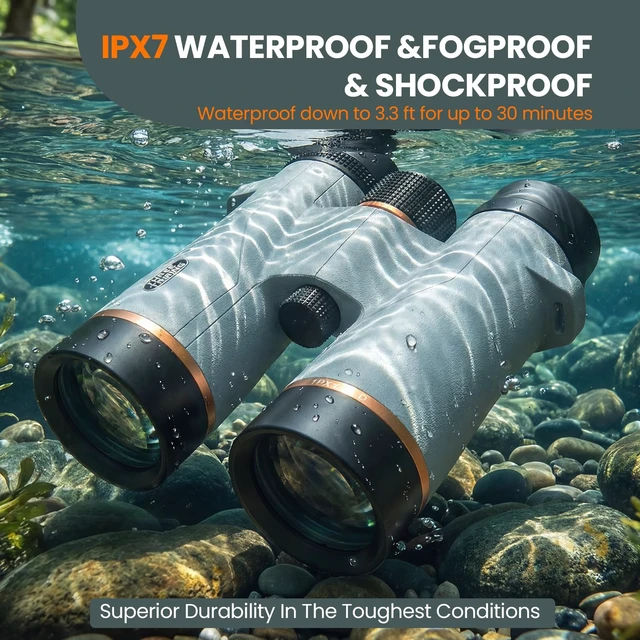 Alt view image 4 of 7 - 10X42 Binoculars for Adults with ED Glass, BAK4 Prism, Waterproof, Fogproof, Low Light Vision & Phone Adapter for Hunting, Bird Watching, Travel, Hiking
