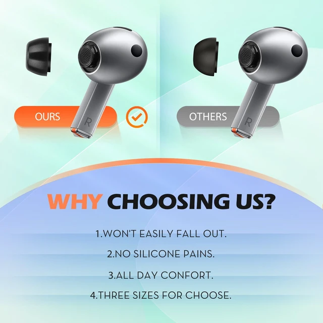 Alt view image 6 of 7 - Memory Foam Tips for Samsung Galaxy Buds 4 Pro/Buds 3 Pro, 3 Pairs, Extra Large