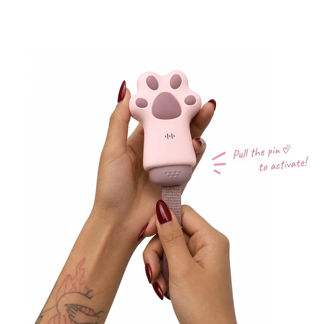 Alt view image 3 of 7 - Apple MFi Certified MeoSafe S5 Personal Safety Alarm & Key Finder Pink & Raspberry Dual-Tone,130dB Loud Siren, LED Strobe Light, USB-C Rechargeable, Premium Woven Strap with Copper Buckle