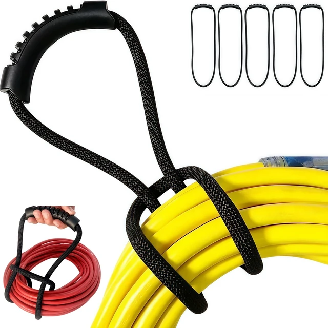 Main image of 24-Inch Storage Straps 5-Pack, Extension Cord Organizer, RV Storage Vacuum Hose Holder Shop Storage, Air or Water Hose Organizer for your Home, Garage, Boat, RV and More Cable Straps
