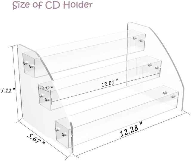 Alt view image 2 of 6 - 2 Pack 3Tier Clear Acrylic CD Organizers, Display Rack Holds up to 36 Standard DVD Cases for Media Storage and Organization