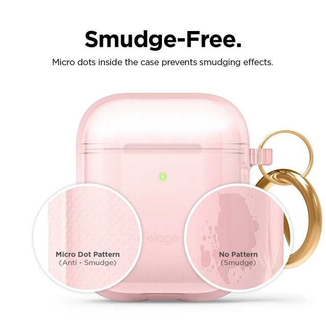 Alt view image 5 of 7 - Clear Case with Keychain for AirPods 1 & 2 (Lovely Pink)