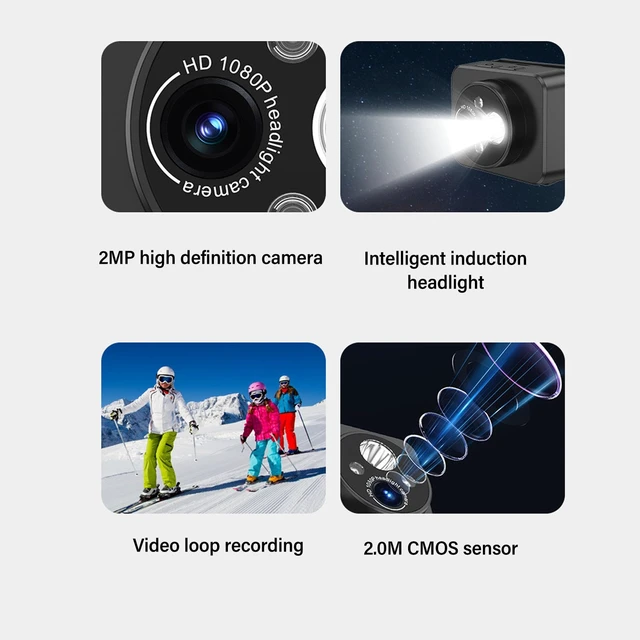 Alt view image 6 of 7 - Head Mounted Sports Camera, 1080P Adjustable Lighting Angle Sports Camera, 1000mAh Smart Sensing Wearable Body Camera with 2.0M CMOS Sensor, for Running