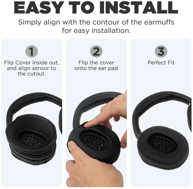 Alt view image 7 of 7 - Silicone Earpads Case Cover for Sony ULT WEAR,Anti-Scratch Washable Earpads Case for Sony ULT WEAR Bluetooth Headphones Accessories Soft Silicone Protective Pads Cover (Black)