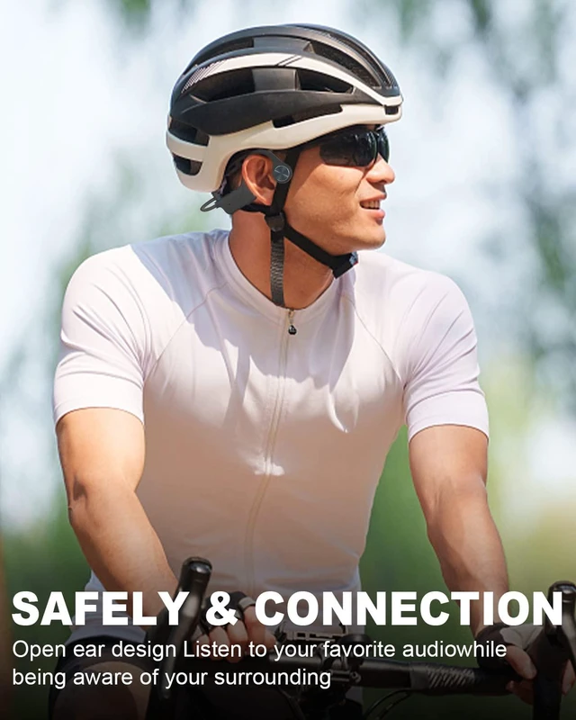 Alt view image 4 of 6 - Bone Conduction Headphones Bluetooth IPX5 Waterproof Open Ear Headphones Wireless Headset with Microphone Sport Headphones for Runners Fitness Cycling