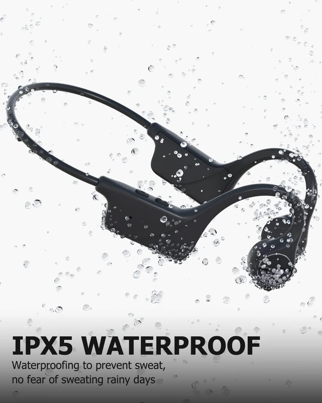 Alt view image 5 of 6 - Bone Conduction Headphones Bluetooth IPX5 Waterproof Open Ear Headphones Wireless Headset with Microphone Sport Headphones for Runners Fitness Cycling