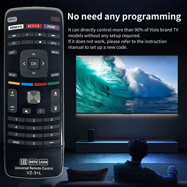 Alt view image 3 of 7 - Vizio Remote Control for All VIZIO Smart TV Compatible with D, E, M, P, V, PX Series with Learning 2 Pack