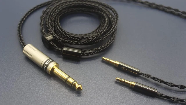 Alt view image 6 of 7 - Replacement Upgrade Cable 6.35mm to Dual 3.5mm Headphone Cable Compatible with Hifiman Sundara, Ananda, Arya, HE400SE, HE4XX HE-400i Headphones, Silver Plated Braided, 4ft/1.2m
