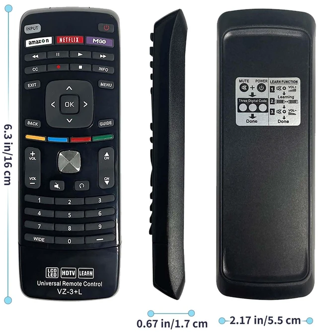 Alt view image 7 of 7 - Vizio Remote Control for All VIZIO Smart TV Compatible with D, E, M, P, V, PX Series with Learning 2 Pack