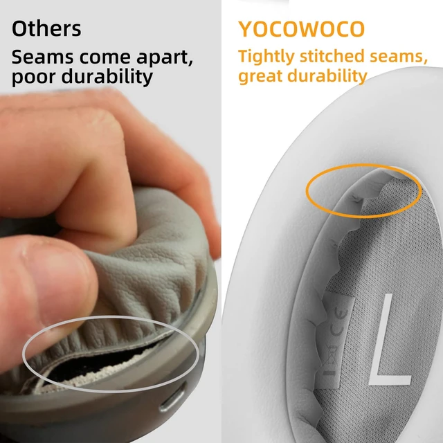 Alt view image 5 of 7 - Replacement Ear Pads for Bose 700 NC700, Memory Foam, Gray Ear Pads Cushions with Softer Protein Leather, Added Thickness for Bose 700 Wireless Noise Cancelling Headphones