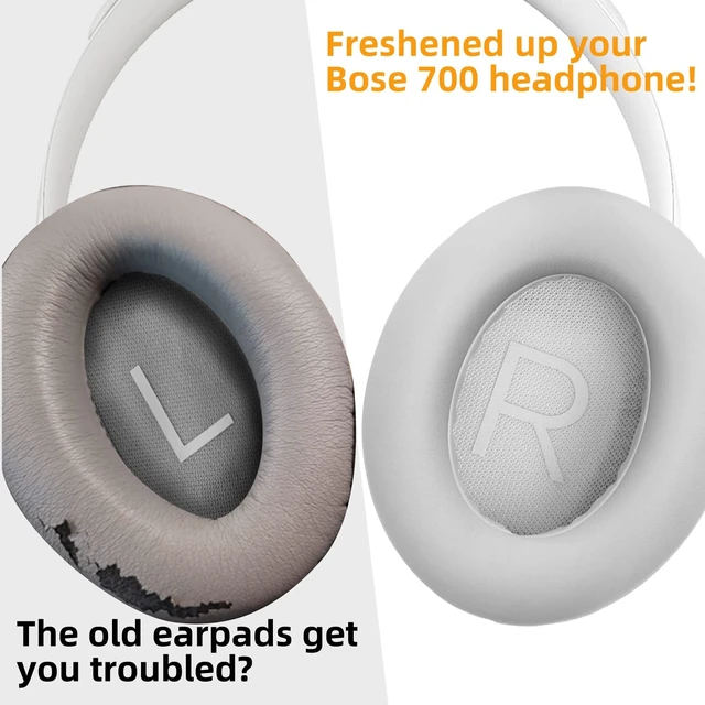 Alt view image 6 of 7 - Replacement Ear Pads for Bose 700 NC700, Memory Foam, Gray Ear Pads Cushions with Softer Protein Leather, Added Thickness for Bose 700 Wireless Noise Cancelling Headphones
