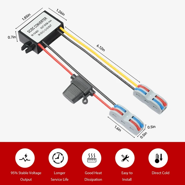 Alt view image 6 of 7 - Industrial IP67 Waterproof DC-DC Converter 10-60V to 5V 5A 25W - Solar/Truck/Marine Voltage Regulator, Suitable for Harsh Environments - Dustproof/Shockproof