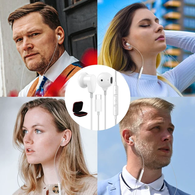 Alt view image 7 of 7 - USB C Headphones for Samsung Galaxy S26 Ultra S25 S24 FE S23 S22 S21 USB Type C Earphones with Mic Wired Earbuds for iPhone 17 18 Pro Max Noise Isolation Headsets for Samsung Tab S9 S10 Ultra