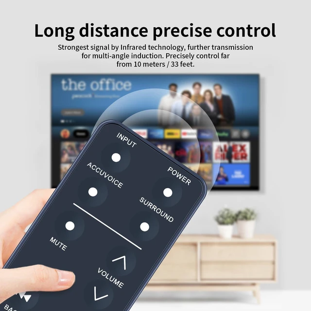 Alt view image 4 of 6 - New Replacement Remote Control for ZVOX Accuvoice SoundBar TV Speaker AV157 AV203 AV120 AV200 AV257 AV355 AV357 SB380 SB400 SB500 SB700