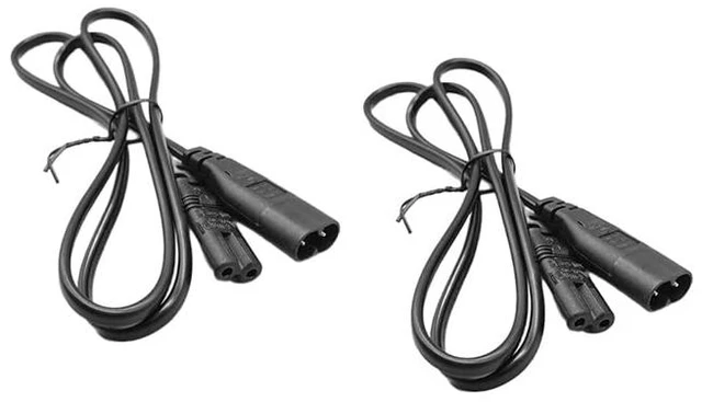 Main image of C8 Male to C7 Female 1M Power Extension Cord for TV Monitor PVC&OFC wire, short cord anti-tangle, fit narrow cabinet & TV cabinet wiring
