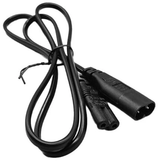 Alt view image 3 of 7 - C8 Male to C7 Female 1M Power Extension Cord for TV Monitor PVC&OFC wire, short cord anti-tangle, fit narrow cabinet & TV cabinet wiring