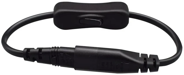Alt view image 2 of 7 - 2PCS 0.3m IEC C8 Male to C7 Female with Switch Power Cord PVC outer sheath, space-saving design, tidy wiring for TV monitor game console
