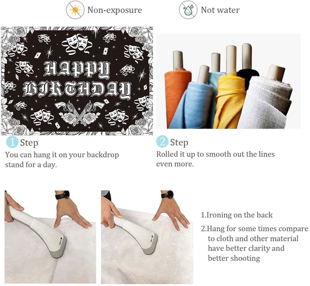 Alt view image 7 of 7 - Cholo Theme Happy Birthday Backdrop 7x5FT Early 2000s Photography Background Black Glitter Old School Banner Cholo Birthday Party Decorations Photo Props